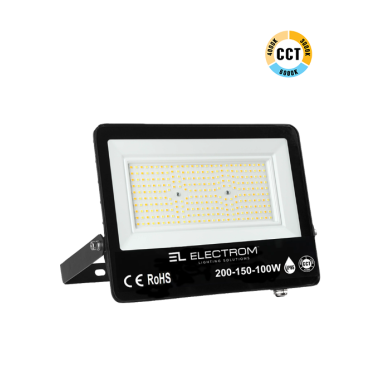 ΠΡΟΒΟΛΕΑΣ IP65 200-150-100W LED 3CCT ΕΠΙΛΕΞΙΜΗ ΙΣΧΥ MINI PLUS MΑΥΡΟΣ
