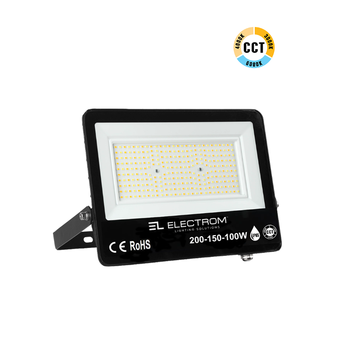 ΠΡΟΒΟΛΕΑΣ IP65 200-150-100W LED 3CCT ΕΠΙΛΕΞΙΜΗ ΙΣΧΥ MINI PLUS MΑΥΡΟΣ