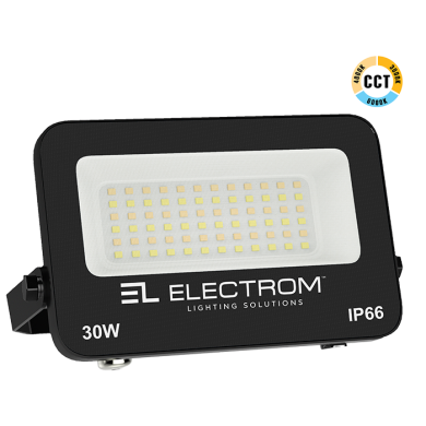 ΠΡΟΒΟΛΕΑΣ IP65 30W LED 3CCT ΜΑΥΡΟΣ ΜΙΝΙ