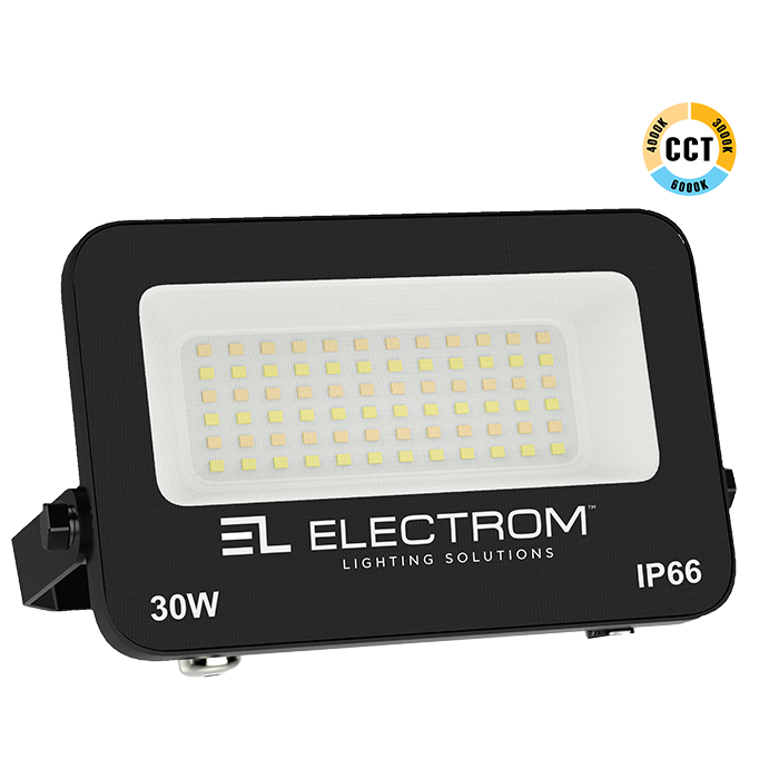 ΠΡΟΒΟΛΕΑΣ IP65 30W LED 3CCT ΜΑΥΡΟΣ ΜΙΝΙ