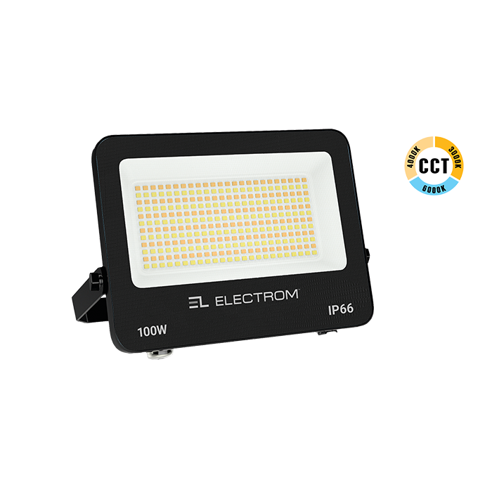 ΠΡΟΒΟΛΕΑΣ IP65 100W LED 3CCT ΜΑΥΡΟΣ ΜΙΝΙ