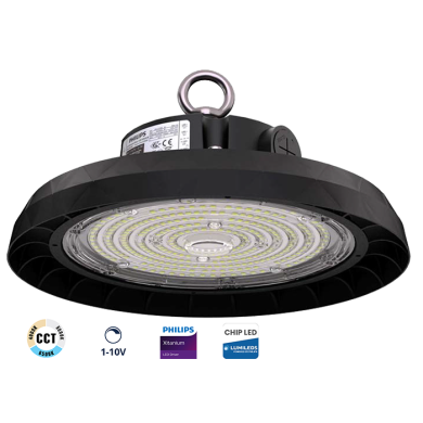 ΦΩΤΙΣΤΙΚΟ ΚΑΜΠΑΝΑ LED 150W, UFO PLUS, ΕΠΙΛΕΞΙΜΗ ΙΣΧΥ, 3CCT, 1-10V DIM