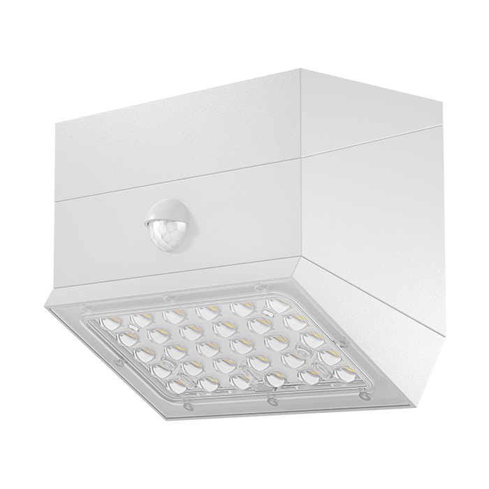 ΗΛΙΑΚΗ ΑΠΛΙΚΑ ΕΞΩΤΕΡΙΚΟΥ ΧΩΡΟΥ IP65, 6W, 3CCT,  ΜΕ ΑΝΙΧΝΕΥΤΗ ΚΙΝΗΣΗΣ, ΠΕΡΙΣΤΡΕΦΟΜΕΝΗ  ΛΕΥΚΗ