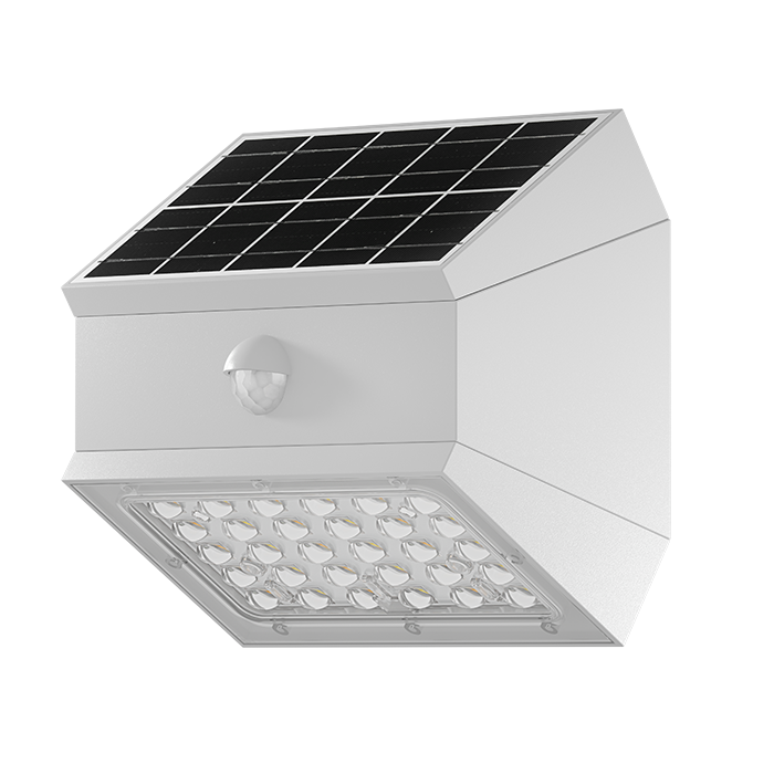 ΗΛΙΑΚΗ ΑΠΛΙΚΑ ΕΞΩΤΕΡΙΚΟΥ ΧΩΡΟΥ IP65, 6W, 3CCT,  ΜΕ ΑΝΙΧΝΕΥΤΗ ΚΙΝΗΣΗΣ, ΠΕΡΙΣΤΡΕΦΟΜΕΝΗ  ΛΕΥΚΗ