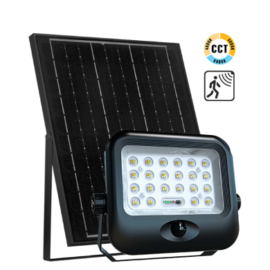 Ηλιακός Προβολέας IP65 ABS 60W LED 3CCT με Αισθητήρα Κίνησης