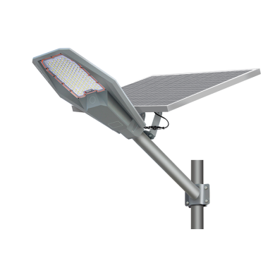 Ηλιακό Φωτιστικό Δρόμου IP65 Αλουμινίου 100W LED 6000Κ Ρυθμιζόμενο Πάνελ
