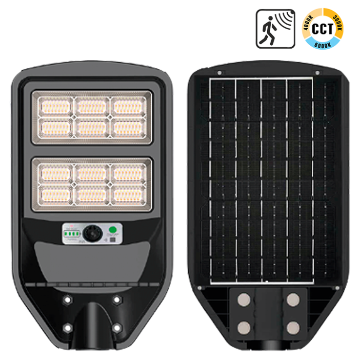 Ηλιακό Φωτιστικό Δρόμου IP65 ABS 100W LED 3CCT  Ενσωματωμένο Πάνελ